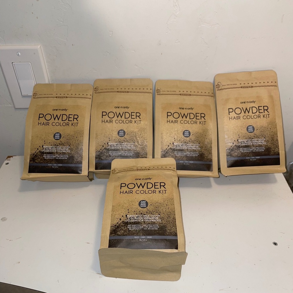 One 'n Only Powder Hair Color Kit Permanent Black Ammonia Free Lot of 5